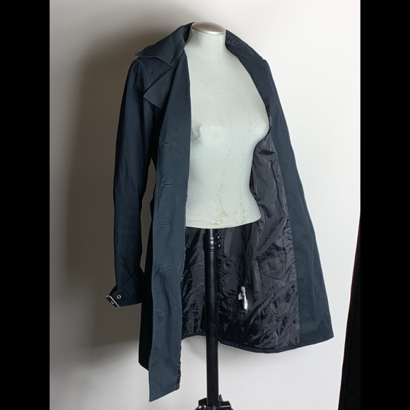 Armor Jeans Trench Coat Womens XS Lined Button Up Long Rain Top Coat - Picture 5 of 12